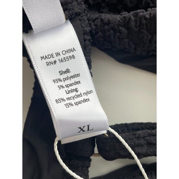Andie x Mindy The Amor Bikini Top Womens XL Black Textured Beach Swimwear Beach - Picture 10 of 10